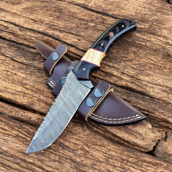 Handmade Damascus Steel Angled Hunting Knife – 10
