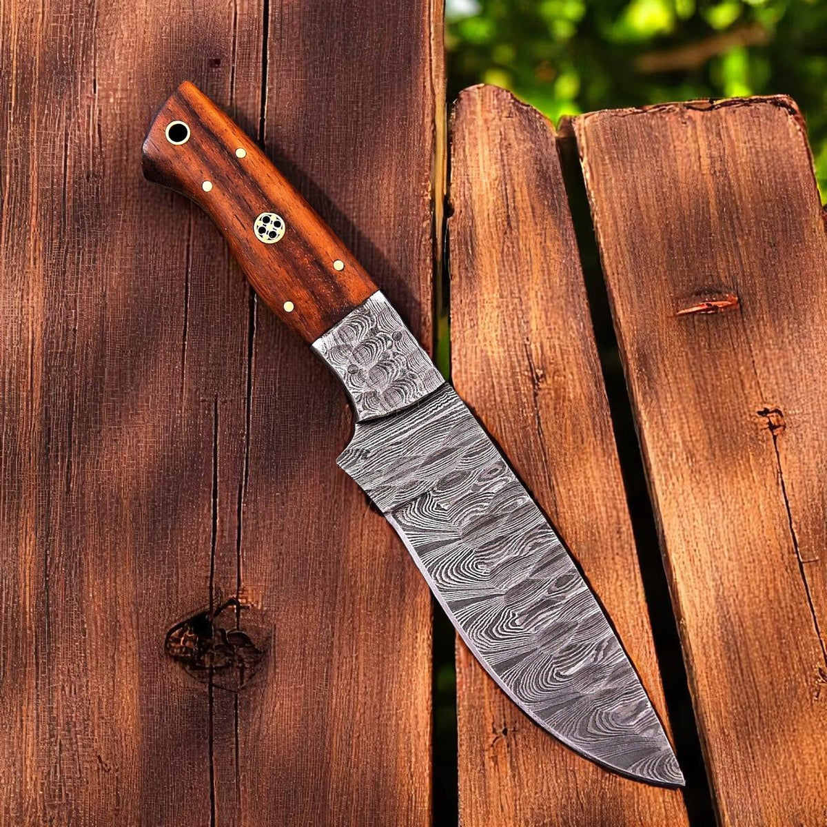Premium Custom Damascus Steel Hunting Knife with Rosewood Handle main image 0
