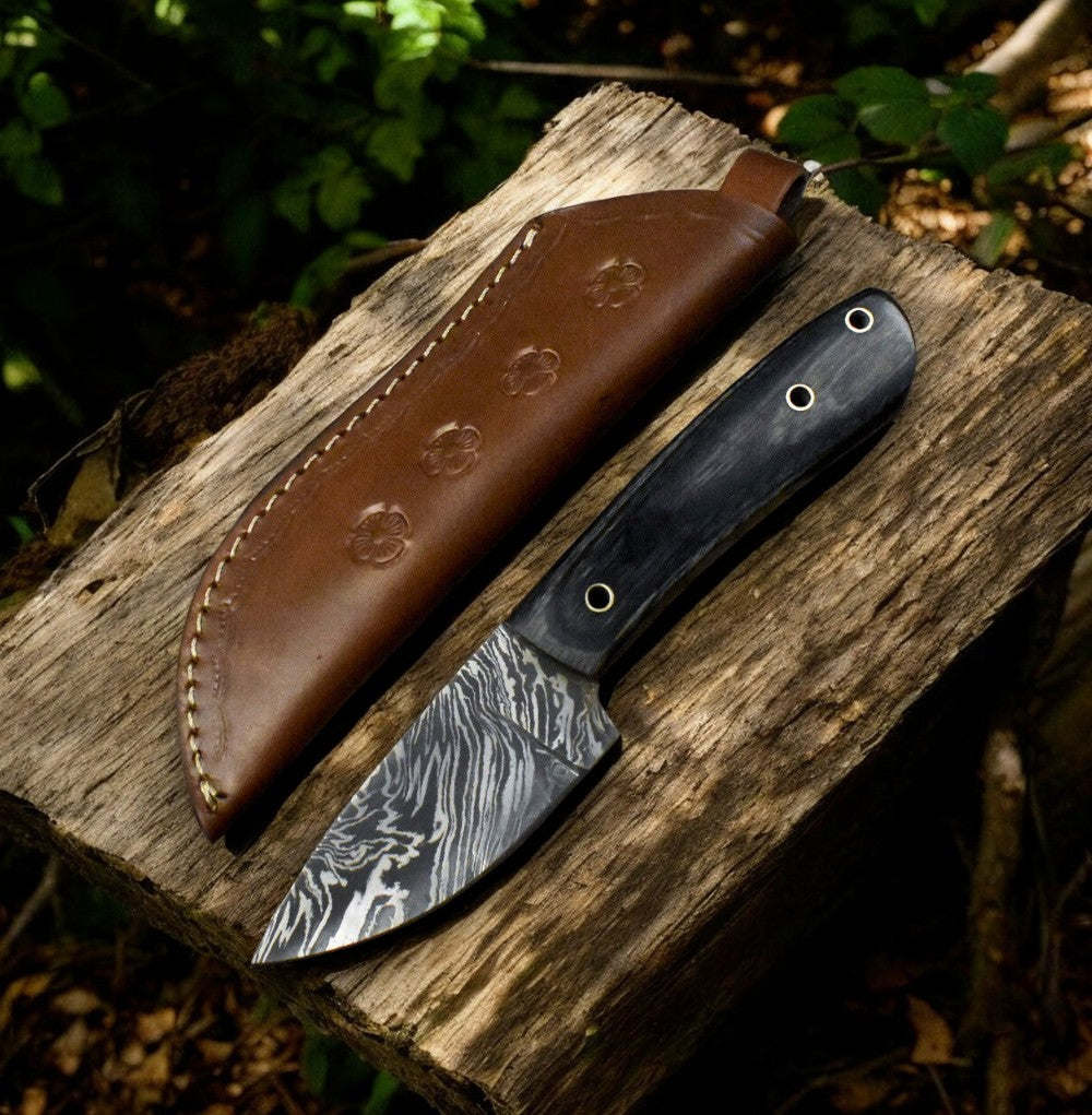 Artisan Damascus Steel Skinning Knife – 4