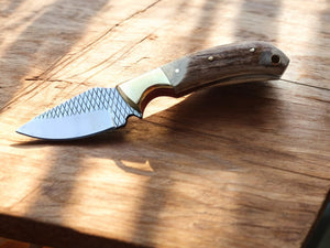 Custom Handmade Cowboy Knife with Antler Bone Handle
