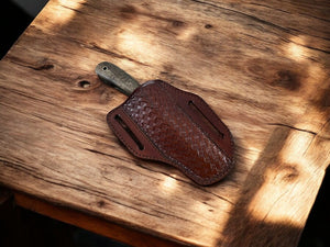 Handmade Damascus Bull Cutter Knife with Walnut Handle