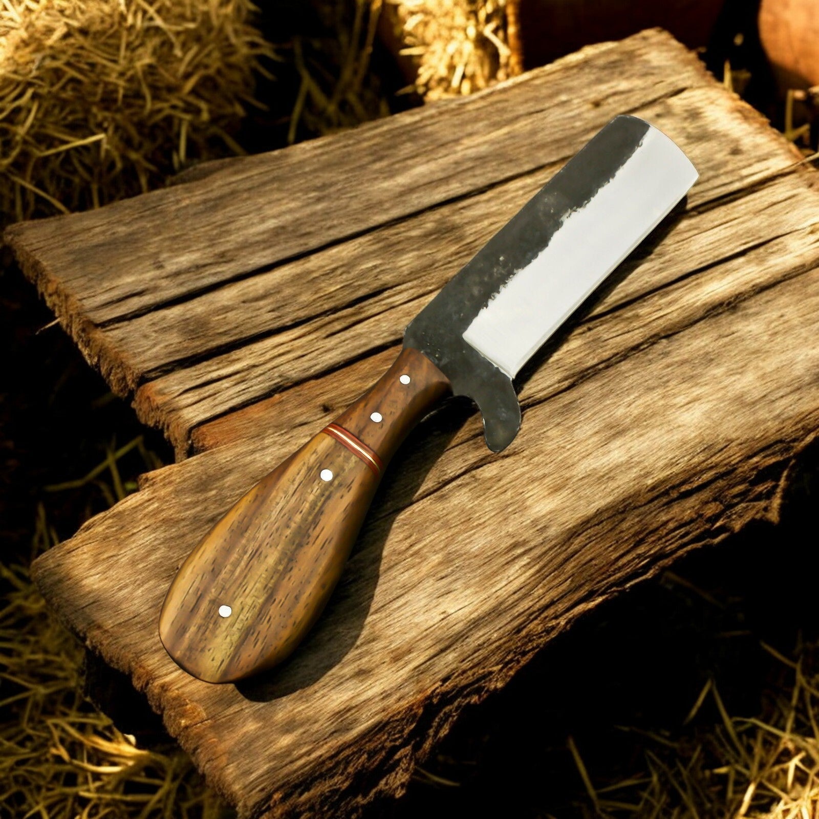 Custom Handmade Bull Cutter Knife – 1095 Forged Steel