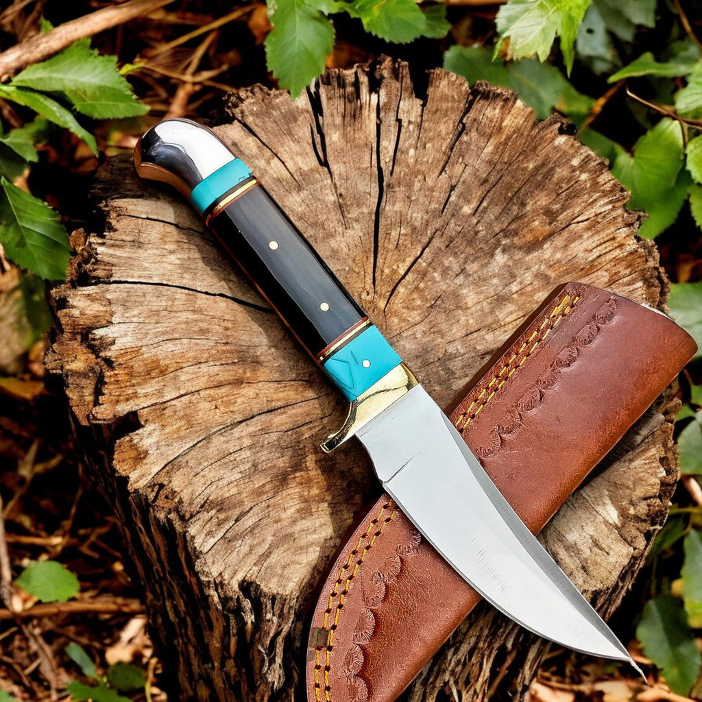 Custom Handmade Bowie Knife – D2 Steel, Epoxy Resin Handle